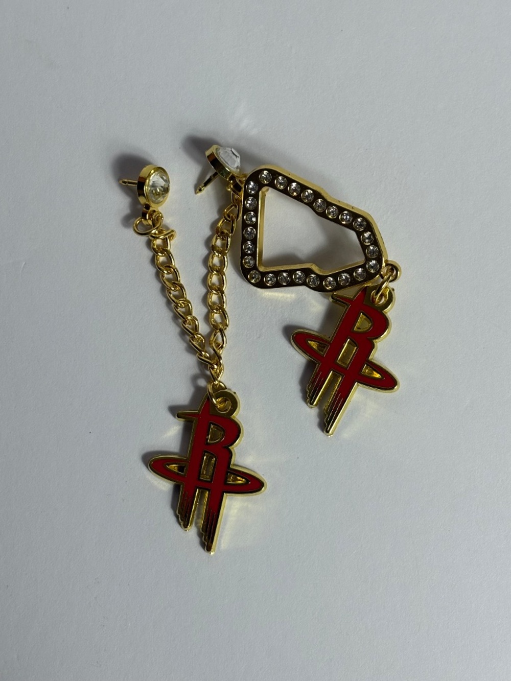 2 New Era Houston Rockets Logo Chain Frame Hat Pin Bundle Pins Hats Hatpin Red